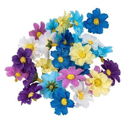 Ideas with Heart Decorative Flowers | Artificial Flowers | Flower Heads | Various Types | Approx. 4-5 cm (Color Mix 1 - 3.5 cm - 27 Pieces)