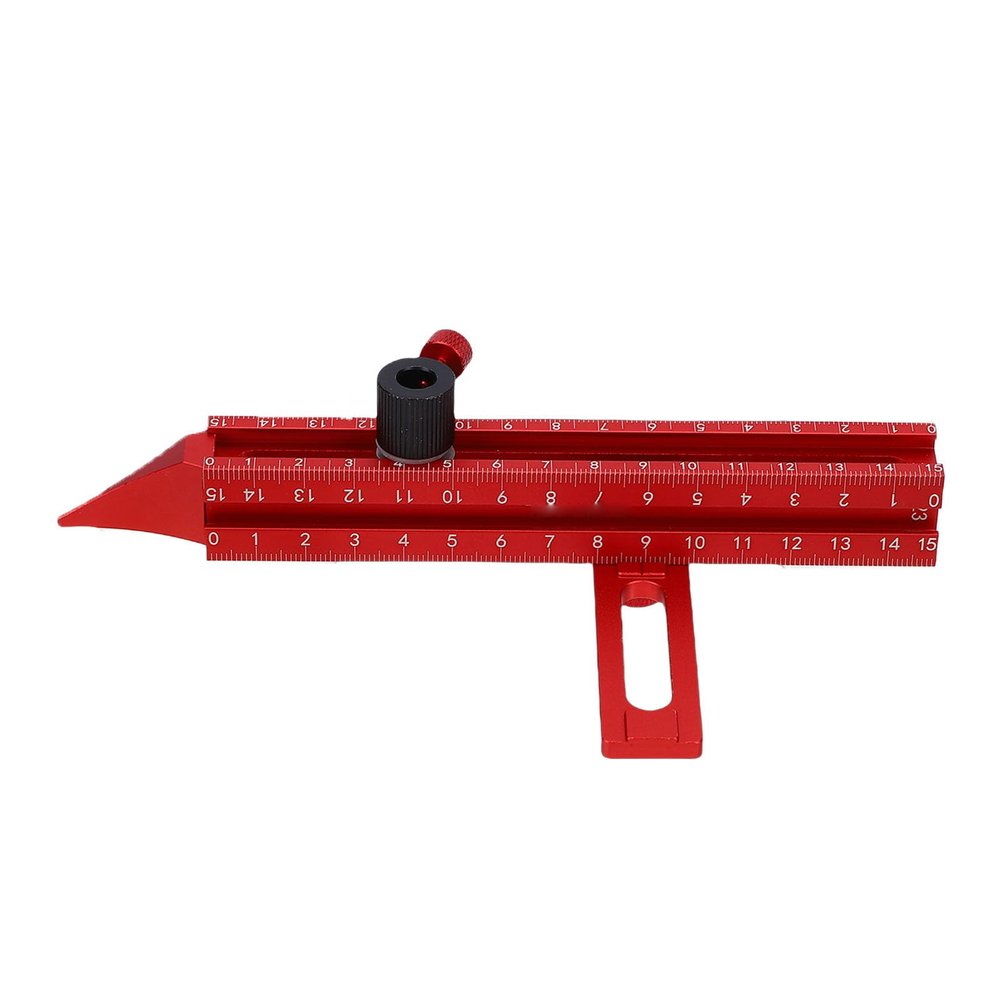 Eujgoov Woodworking 4-Sided Guide Ruler with Magnets, Aluminum Alloy Layout Ruler, Type 2, 35 x 7 cm