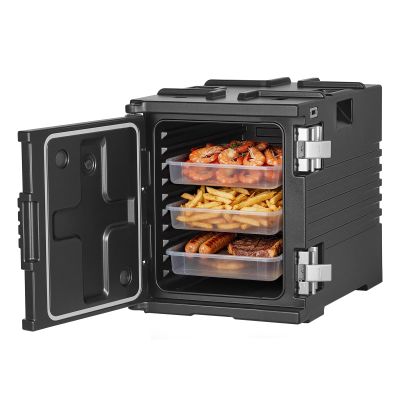 VEVOR 75 L Insulated Food Transport Box, Hot and Cold Holding Box, LLDPE 650 x 450 x 549 mm, for Food and Beverage Transport, for Various Pan Sizes