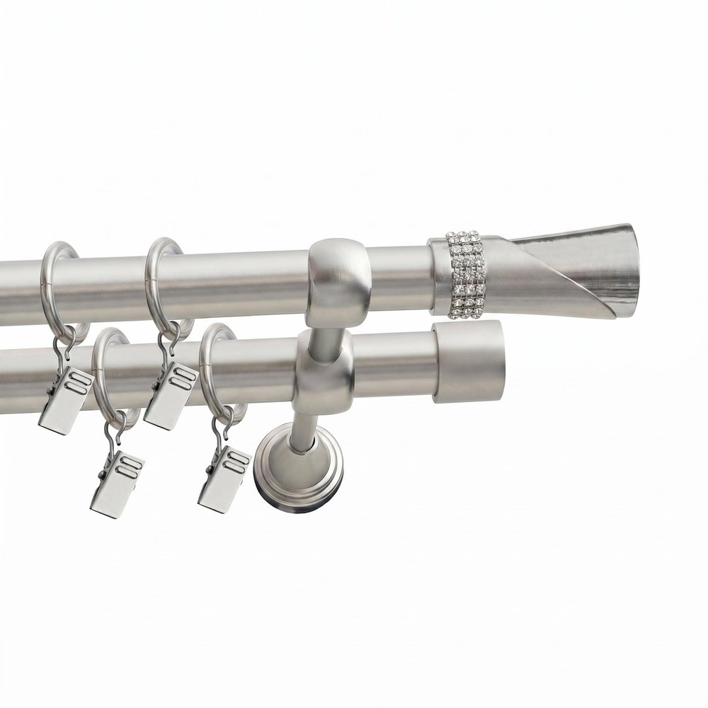 Fenster DEKOR Steel Double Curtain Rod, 170 cm, Duncan