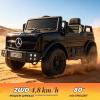 TCARAIWEN Licensed Mercedes-Benz Unimog Ride-On Car for Kids, 12V Electric Vehicle Ages 3-6, Remote Control, 3-Point Seat Belt, Bluetooth, 5 km/h, Black view 2
