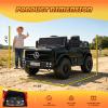 TCARAIWEN Licensed Mercedes-Benz Unimog Ride-On Car for Kids, 12V Electric Vehicle Ages 3-6, Remote Control, 3-Point Seat Belt, Bluetooth, 5 km/h, Black view 3