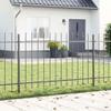 Generic Garden Fence, 6 pcs, Gray, 10.2 x 0.8 m, Powder-Coated Steel view 1