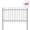 Generic Garden Fence, 6 pcs, Gray, 10.2 x 0.8 m, Powder-Coated Steel view 2