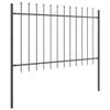 Generic Garden Fence, 6 pcs, Gray, 10.2 x 0.8 m, Powder-Coated Steel view 4