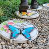 Decorative Blue Cement Stepping Stone for Garden, Yard, and Lawn view 4