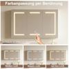 BestAlice Bathroom Mirrored Cabinet, Wall-Mounted, 3 Doors, Adjustable Shelves, White, 100.4 x 60 x 13.5 cm view 4
