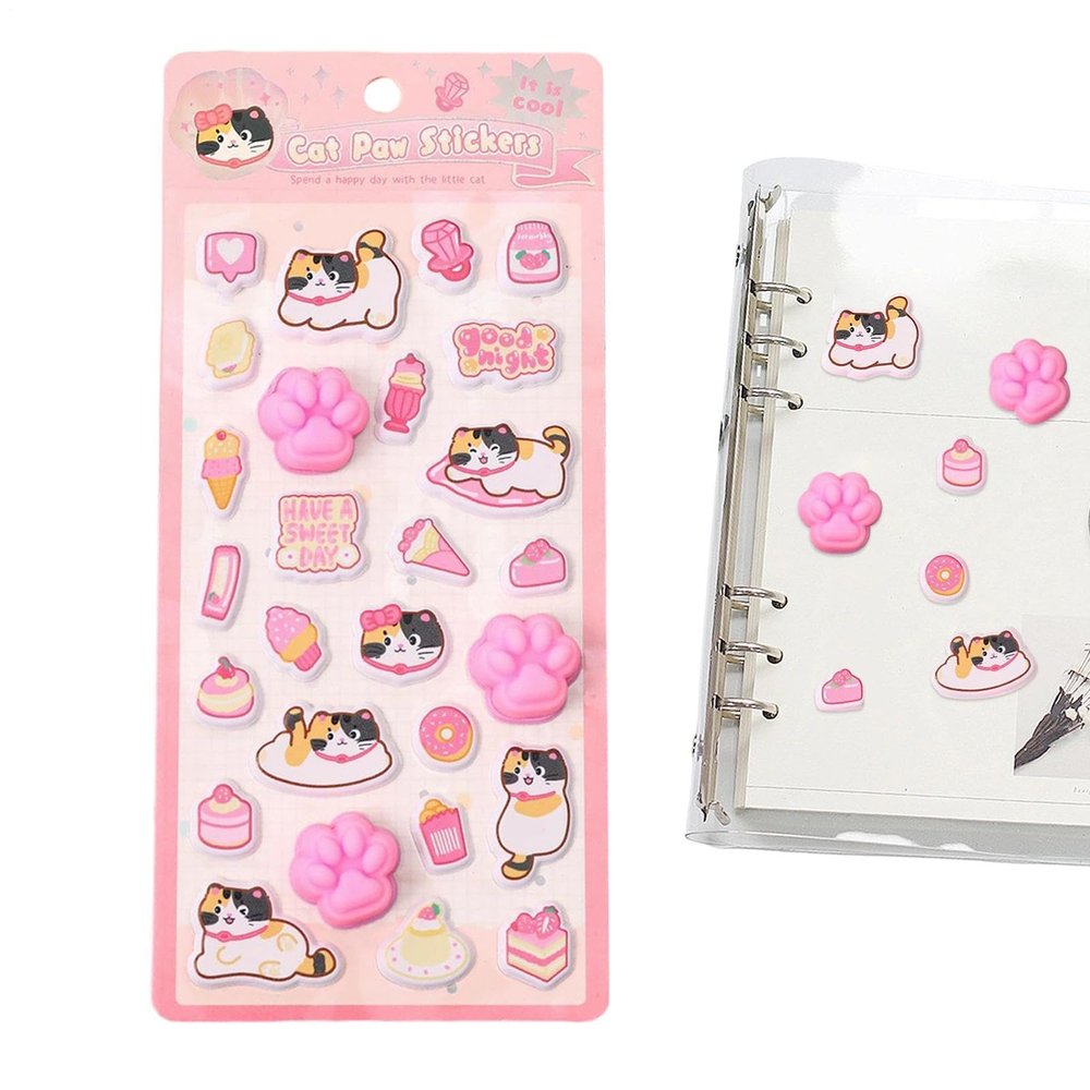3D Cat Squeeze Stickers