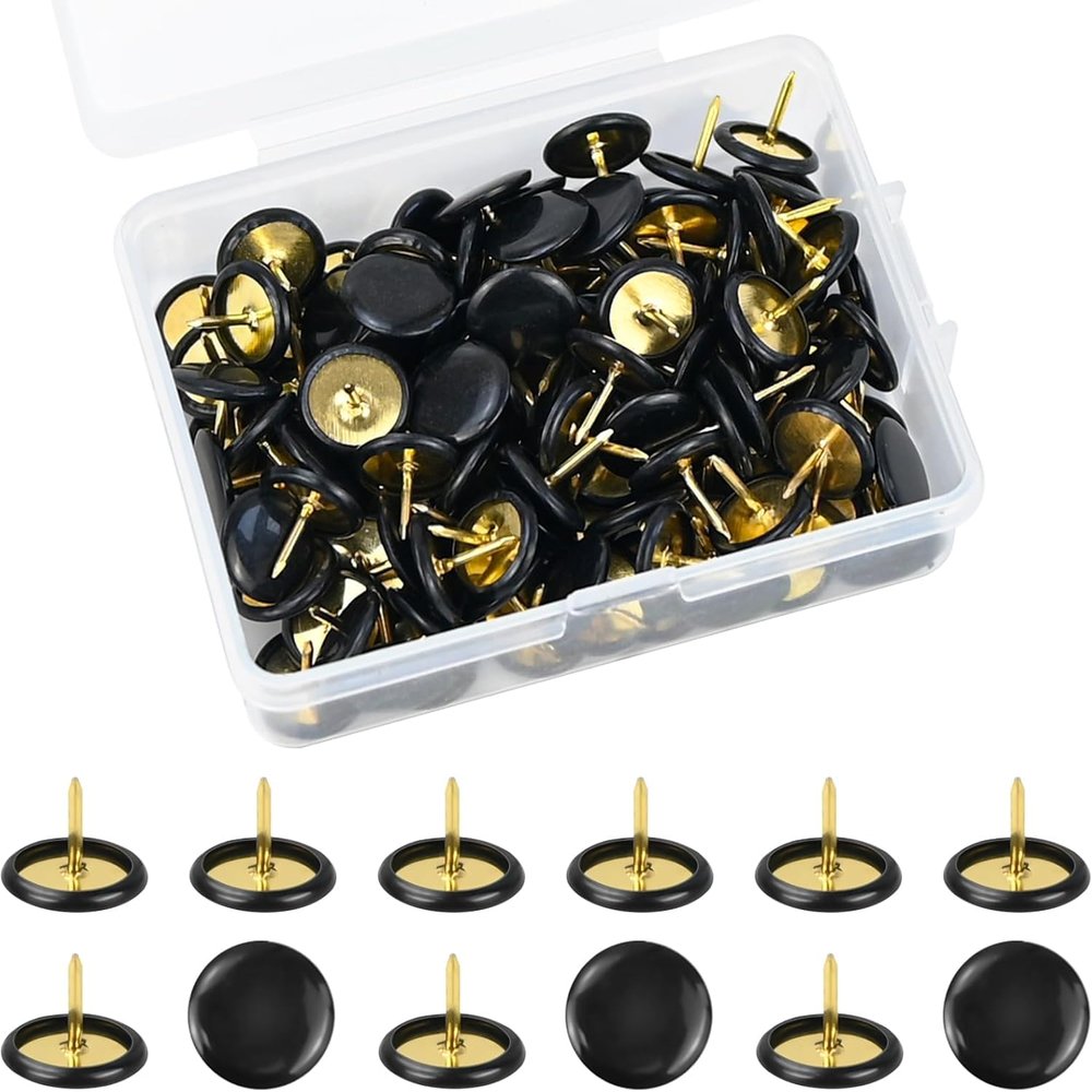 400 JAXICREY Black Thumbtacks, Round Metal Push Pins, 10 x 10 mm