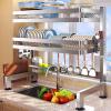 ZQFHSX Lar 2-Tier 304 Stainless Steel Dish Rack, 33.5 in view 1