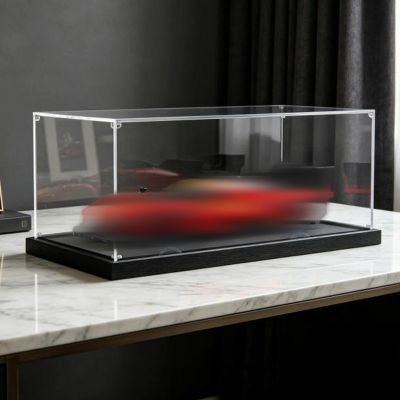 Acrylic Display Case Compatible with LEGO 77261 Car Model, Dustproof Transparent Storage Box, Black 2 mm Base