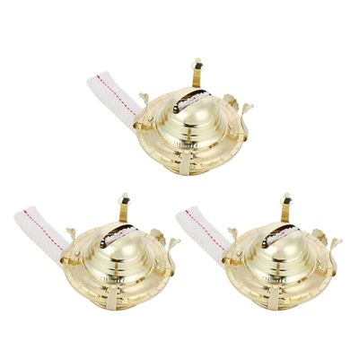 CORHAD 3-Piece Gold Aluminum Alloy Wick Burners for Retro and Vintage Oil Lamps
