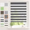 Vkele Zebra Roller Blind, Clip-On, No Drilling, Anthracite, 105 × 200 cm (W × H) view 1