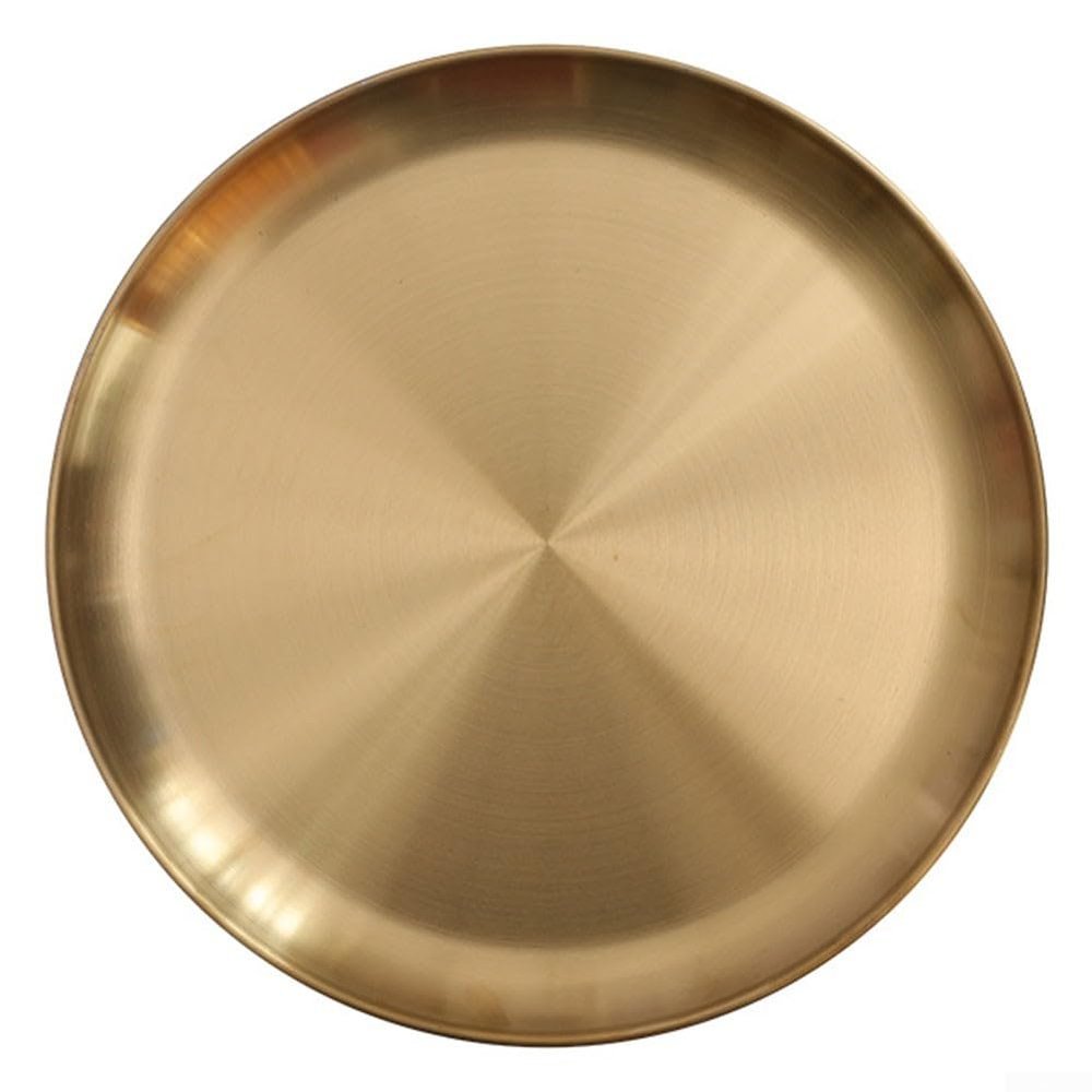 Caswynlife Golden Round Tray for Jewelry and Cosmetics