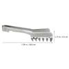 IDEANATEGRATE Stainless Steel Kitchen Tongs for Serving Pasta and Baked Goods, Silver view 2
