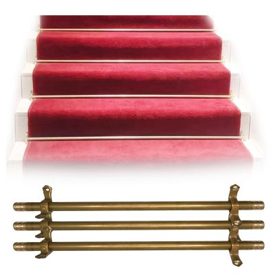 Shiny Brass Stair Runner Rod Set, 107 cm (42 in), 3-Piece
