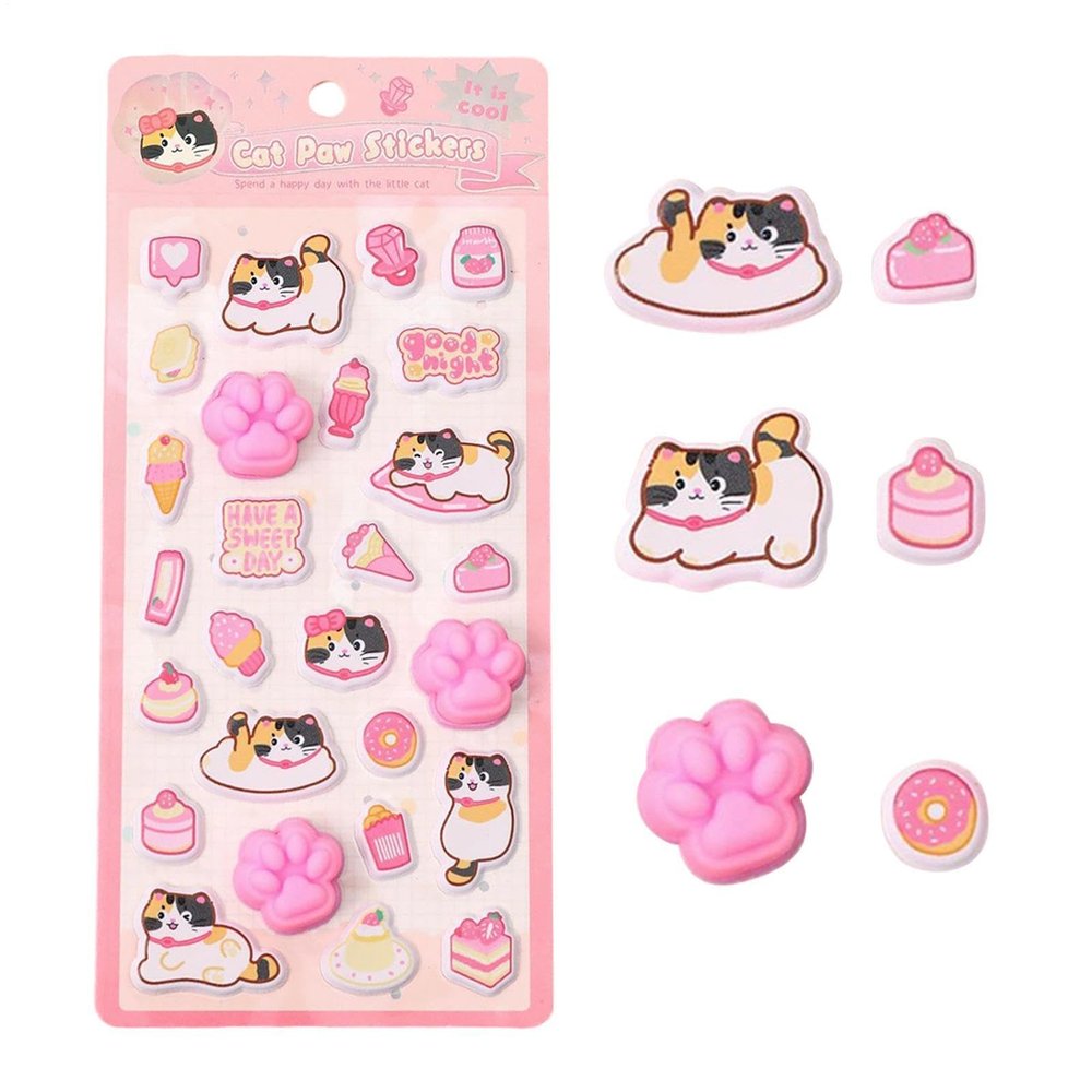 3D Cat Stickers | Animal Scrapbook & Laptop Stickers