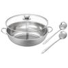 UKCOCO Stainless Steel Divided Hot Pot with Lid view 1
