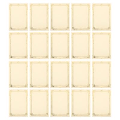 SAFIGLE 20 Blank Certificate Sheets with Gold and Silver Embossed Frame
