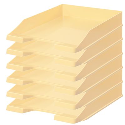 Papiertiger CLASSIC Letter Tray DIN A4/C4, Stackable, Peach, 6-Pack