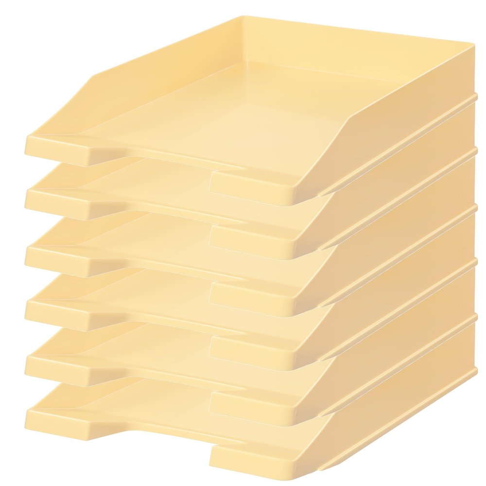 Papiertiger CLASSIC Letter Tray DIN A4/C4, Stackable, Peach, 6-Pack