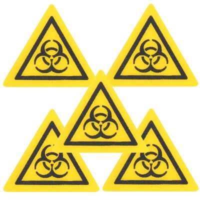 HAKIDZEL 5-Pack Biohazard Warning Stickers for Laboratories, Self-Adhesive PC, Lightweight and Easy to Use