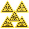 HAKIDZEL 5-Pack Biohazard Warning Stickers for Laboratories, Self-Adhesive PC, Lightweight and Easy to Use view 1