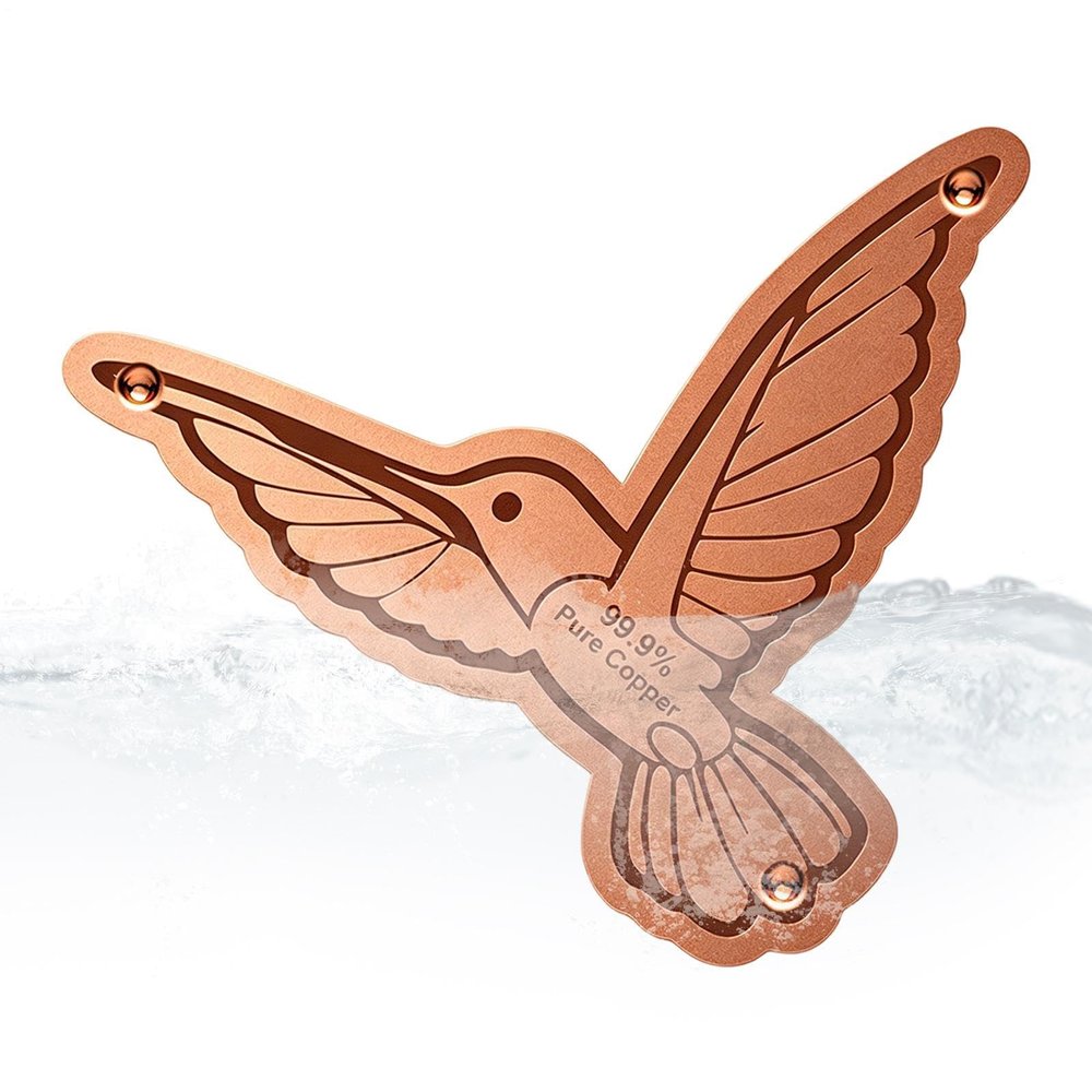 Copper Birdbath Disc, Safe Portable Cleaning Bowl and