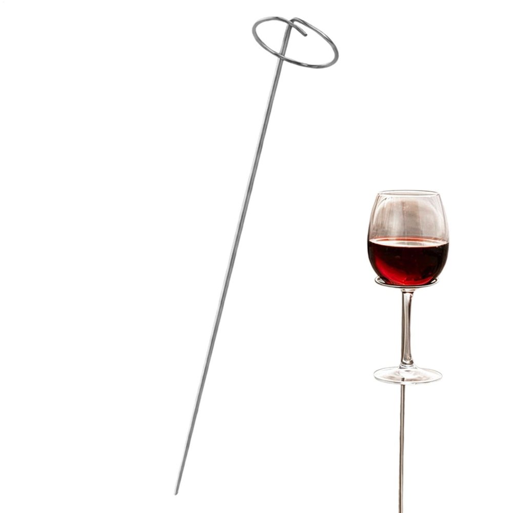 Outdoor Wine Glass Holder - Metal Cocktail Stake