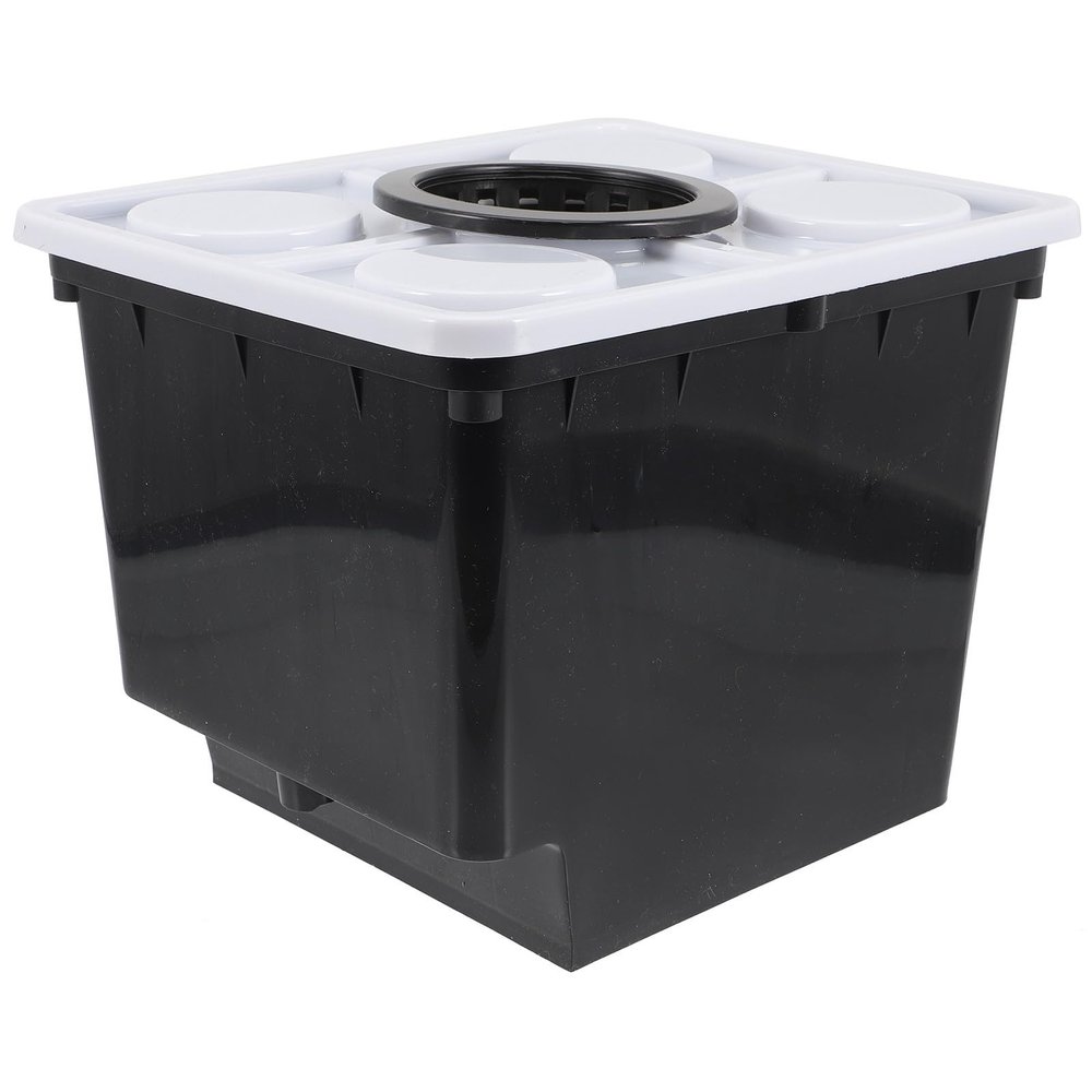 Hydroponic Planter for Vegetables and Green Plants, Plastic, Black