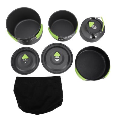 Tangxi Portable Camping Cookware Set with Nonstick Coating, Foldable Cool-Touch Handles (CW-C96)