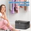 Clothing Storage Bag, 60 x 40 x 30 cm, with Zipper, Waterproof Fabric Organizer, Foldable view 2