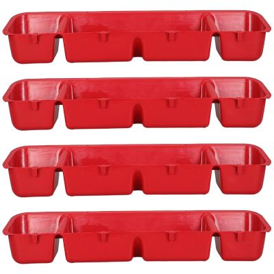 FESTFENDS 4-Piece Long Trough Feeder Set for Chickens, Ducks, Geese and Livestock