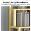 3-Tier Scarf Roll Storage Rack with 360° Swivel Casters view 3