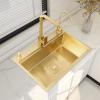 Brushed Stainless Steel Kitchen Sink with Drain Rack and Mounting Kit, 68 x 46 x 22 cm view 2