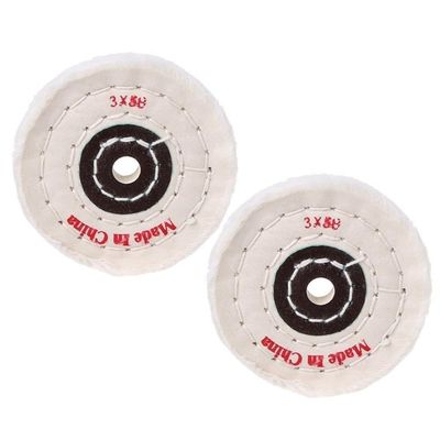 MuchLuckystar Polishing Discs, 7.6 cm, Cotton Buffing Pads with Leather Edge for Jewelry, Metal, Wood, Glass, Grinder, 2 pcs