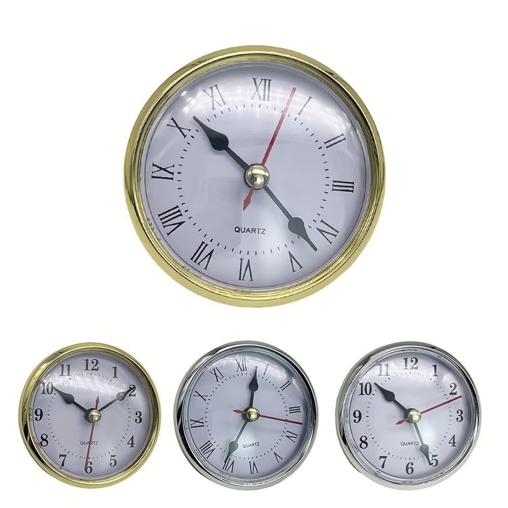 Getdoublerich Quartz Clock Insert, 80 mm