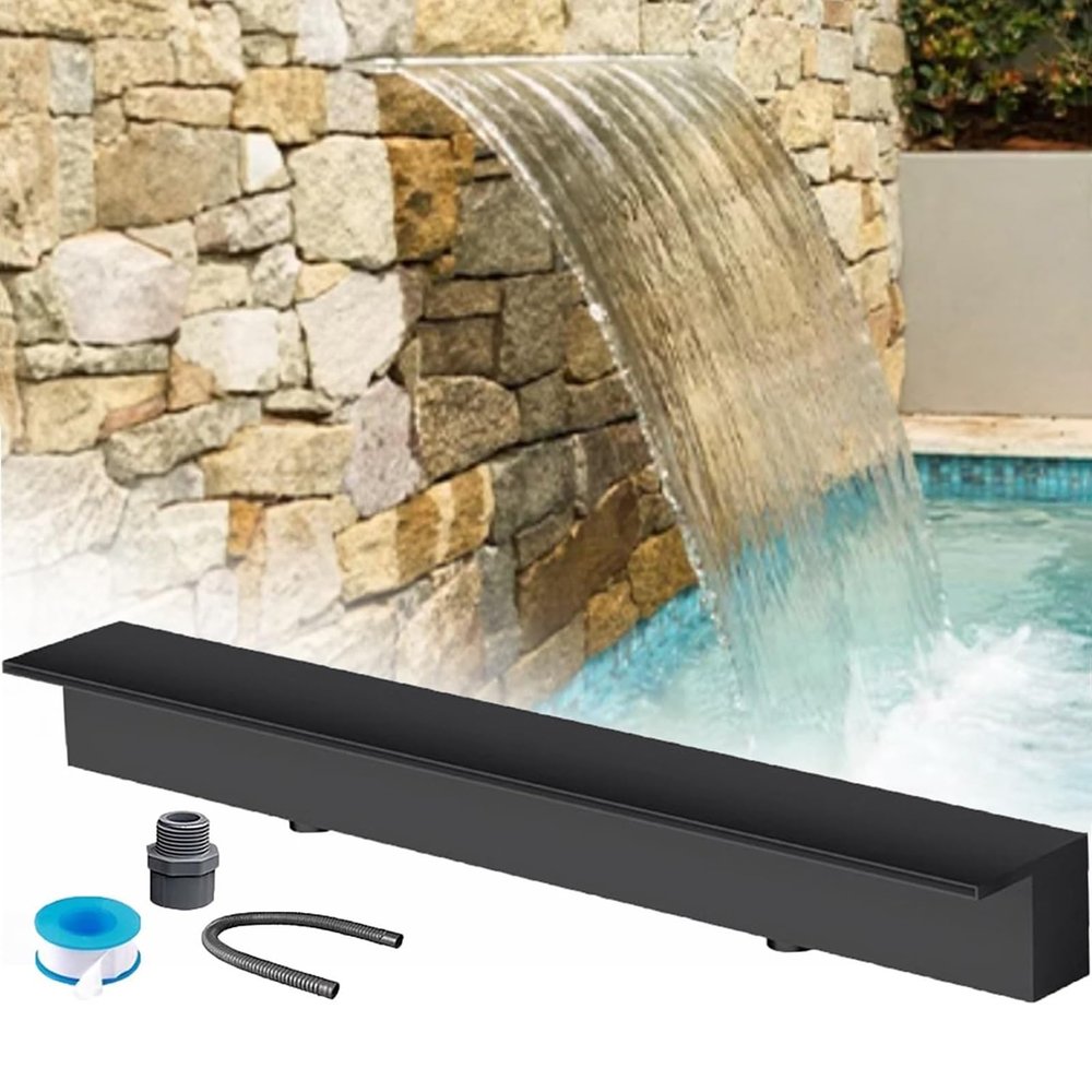Wall-Mounted Pool Waterfall Fountain Kit for Outdoor Garden Decor