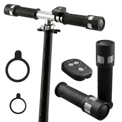 E-Scooter Turn Signal Handlebar Grip Retrofit Kit, Waterproof Left/Right LED Indicators with USB-C, Horn, Remote, and Non-Slip Grip