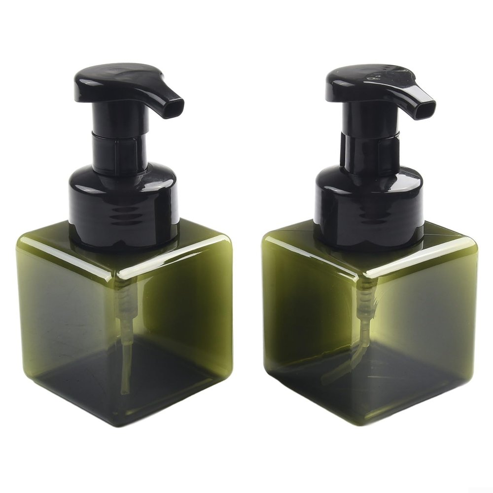 2 Pack 250 ml Amber Plastic Pump Bottles with Locking Mechanism