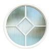 Customizable 71 cm Round Pivot Window with Privacy Glass and Handle, Aluminum Alloy, White view 1