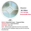 Customizable 71 cm Round Pivot Window with Privacy Glass and Handle, Aluminum Alloy, White view 2