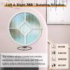 Customizable 71 cm Round Pivot Window with Privacy Glass and Handle, Aluminum Alloy, White view 3