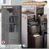 Tall Corner Bathroom Floor Cabinet with Transparent Drawers view 4