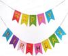 jijAcraft Happy Birthday Banner Colorful with Gold view 1