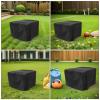 Black Square Oxford Fabric Outdoor Fire Pit Cover view 3