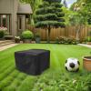 Black Square Oxford Fabric Outdoor Fire Pit Cover view 4