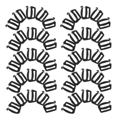 CRAFTHROU 50-Pack Adjustable Black Plastic Backpack Buckles, 38 mm, Side-Release Quick Buckle for Camping and Outdoor Replacement