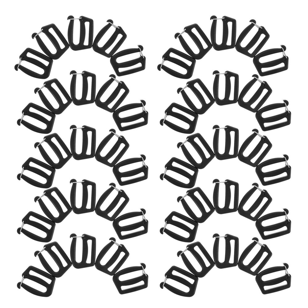 CRAFTHROU 50-Pack Adjustable Black Plastic Backpack Buckles, 38 mm, Side-Release Quick Buckle for Camping and Outdoor Replacement