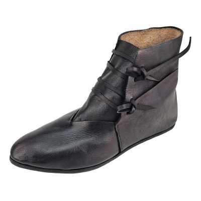 Generic Medieval-Style Men's Slip-On Ankle Boots, Black